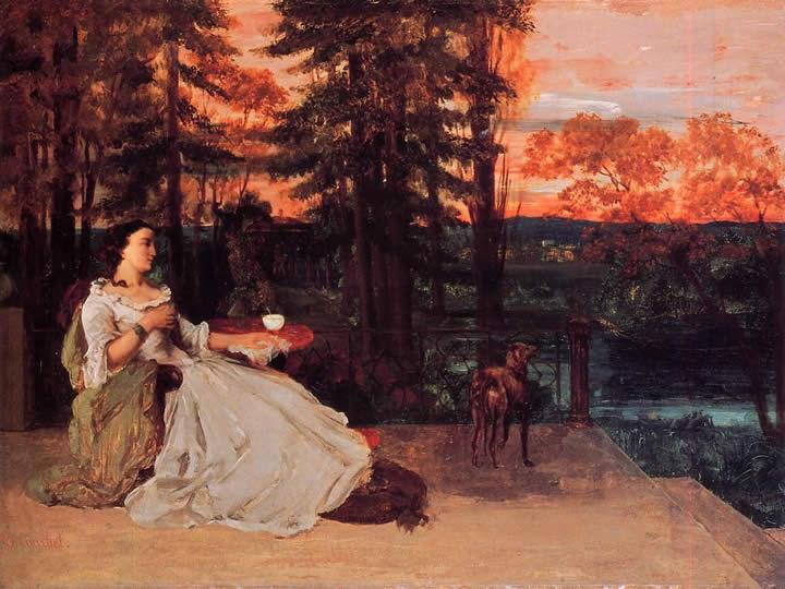 Gustave Courbet Seated woman in the terrace